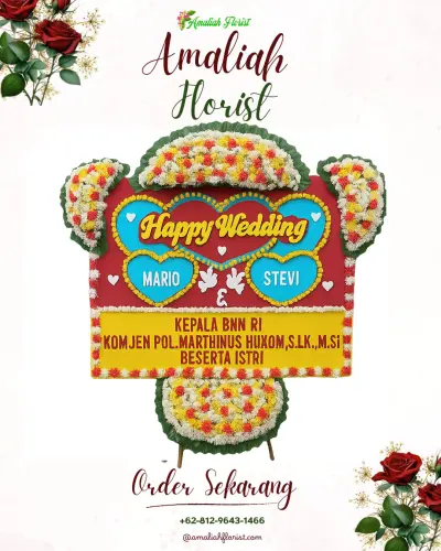 Karangan Papan Bunga Pernikahan di Bolang
